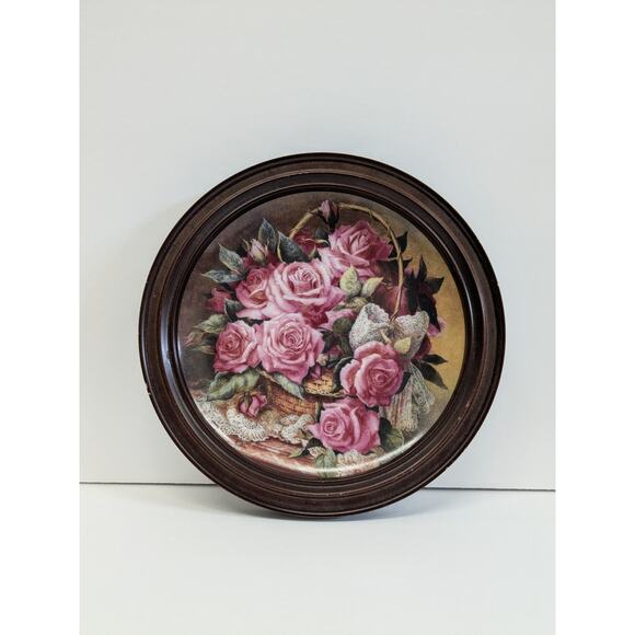 Grace De Monaco Rose Fine Porcelain Plate Limited Edition with wooden frame - Picture 1 of 6